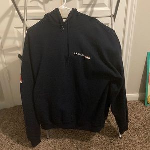 Mens hoodie, La Jolla Dive, dark blue, XL, beach, California, Gildan